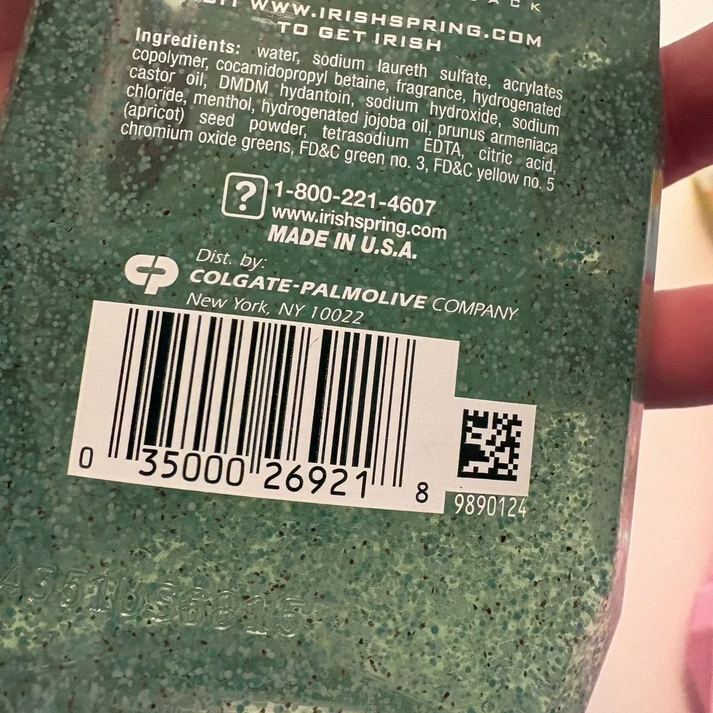 Irish Spring Deep Action Scrub Body Wash Gel Paraben Free 18 fl oz